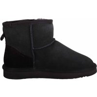 SNUGRUGS Women's Genuine Sheepskin Mini Ankle Boots with Reinforced Heel in Black | Size: 7