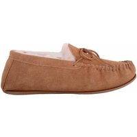Genuine Sheepskin Lined Moccasin Slipper Rubber Sole