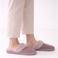 ABSOLUTE FOOTWEAR Women's Womens Easy Slip On Open Back Genuine Sheepskin Mule Slipper in Dark Grey | Size: 6