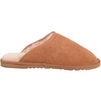 Sheepskin Lined Open Back Suede Mule Slipper EVA Sole