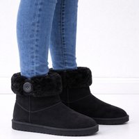 SNUGRUGS Women's Genuine Sheepskin Outdoor Boots with Sheepskin Cuff in Black | Size: 4