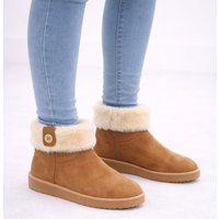 SNUGRUGS Women's Genuine Sheepskin Outdoor Boots with Sheepskin Cuff in Tan | Size: 3