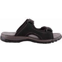 ABSOLUTE FOOTWEAR Men's Ultra Lightweight Touch & Close Twin Strap Slip On Mule Sandals in Black | Size: 8