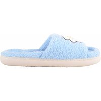 ABSOLUTE FOOTWEAR Women's Womens Easy Slip On Peep Toe Open Back Slider Slipper, Flower Design in Blue | Size: 6