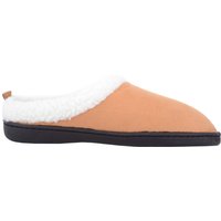 ABSOLUTE FOOTWEAR Men's Liam, Slip On Winter Cold Mule Slippers with Trim in Tan | Size: 8-9