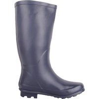 ABSOLUTE FOOTWEAR Women's Slip On Waterproof Rubber Rain Winter Wellington Welly Boots in Navy | Size: 5
