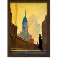 Artery8 5th Avenue New York At Sunrise Watercolour Painting Artwork Framed Wall Art Print A4 in Brown
