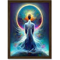 Artery8 Mystical Psychic Spiritual Dream Artwork Framed Wall Art Print A4 in Brown