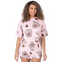 Pusheen Women's Short Sleeve Short Leg Pyjama Set | Pink | Official Merch | Size: Large