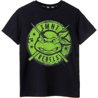 Teenage Mutant Ninja Turtles Boy's Rebels Short Sleeved T-Shirt | Boys Black | Officially Licensed Merch | Size: 3-4 Years