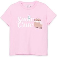 Pusheen Girl's Kids Short Sleeved T-Shirt (Pink) in Pink | Size: 9-10 Years