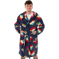 South Park Men's Hooded Bathrobe | Navy | Official Merch in Blue | Size: Small