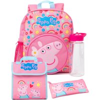 Peppa Pig Girl's Kids 4 Piece Backpack Set (Pink) in Pink