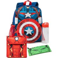 Marvel Boy's Kids 4 Piece Backpack Set (Blue Red Green) in Blue