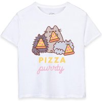 Pusheen Girl's Kids Short Sleeved T-Shirt (White) in White | Size: 9-10 Years