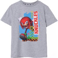 Sonic the Hedgehog Kids Short Sleeved T-Shirt (Grey Marl) in Grey | Size: 13-14 Years