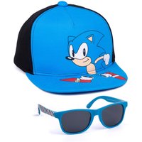 Sonic the Hedgehog Boy's Kids Adjustable Curved Peak Cap (Blue) in Blue