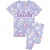 Squishmallows Kids Short Sleeve Long Leg Pyjama Set (Purple) in Purple | Size: 11-12 Years