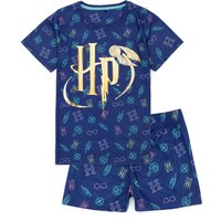 Harry Potter Girl's Kids Short Sleeve Short Leg Pyjama Set (Blue) in Blue | Size: 5-6 Years
