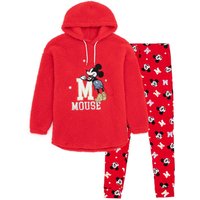 Disney Women's Long Sleeve Long Leg Pyjama Set | Red | Official Merch | Size: Small