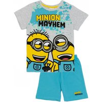 Minions Boy's Kids Short Sleeve Short Leg Pyjama Set (Blue) in Blue | Size: 4-5 Years