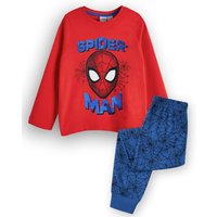 Marvel Boy's Kids Long Sleeve Long Leg Pyjama Set (Blue AOP/Red) in Blue | Size: 5-6 Years
