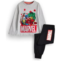 Marvel Boy's Kids Long Sleeve Long Leg Pyjama Set (Black/Grey) in Black | Size: 4-5 Years