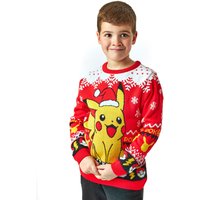 Pokemon Boy's Kids Christmas Jumper (Red) in Red | Size: 7-8 Years