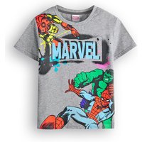 Marvel Boy's Kids Short Sleeved T-Shirt (Grey) in Grey | Size: 6-7 Years