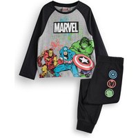 Marvel Boy's Kids Long Sleeve Long Leg Pyjama Set (Black) in Black | Size: 5-6 Years