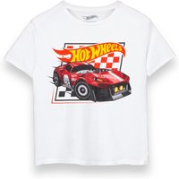 Hot Wheels Boy's Kids Short Sleeved T-Shirt (White) in White | Size: 5-6 Years
