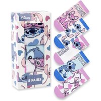 Disney Girl's Toddler Calf Socks Set of 5 (Multicoloured) | Size: 4-6.5