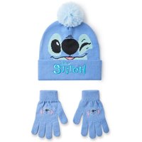 Disney Girl's Kids Beanie & Gloves Set (Blue) in Blue