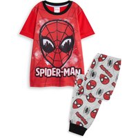 Marvel Boy's Kids Short Sleeve Long Leg Pyjama Set (Red) in Red | Size: 8-9 Years