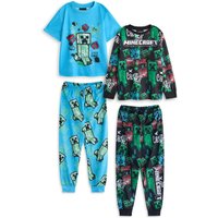 Minecraft Boy's Kids Multi-Pack of 2 Long Leg Pyjama Set (Multicoloured) | Size: 13-14 Years