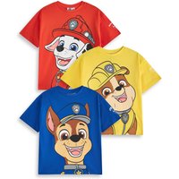 Paw Patrol Boy's Marshall, Rubble & Chase Multi-Pack of 3 Short-Sleeved T-Shirts | Boys Multicoloured | Officially Licensed Merch | Size: 3-4 Years