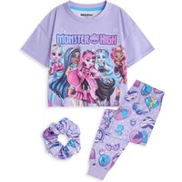 Monster High Girl's Kids Short Sleeve Long Leg Pyjama Set (Purple) in Purple | Size: 4-5 Years