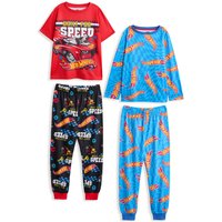 Hot Wheels Boy's Kids Multi-Pack of 2 Long Leg Pyjama Set (Multicoloured) | Size: 5-6 Years