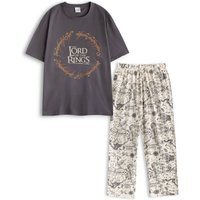 Lord of the Rings Men's Short Sleeve Long Leg Pyjama Set | Black | Official Merch | Size: 2XL
