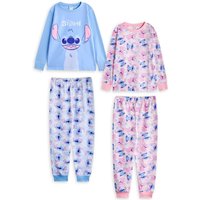 Disney Girl's Kids Multi-Pack of 2 Long Sleeve Long Leg Pyjama Set (Mutlicoloured) | Size: 7-8 Years