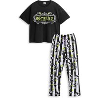 Beetlejuice Women's Short Sleeve Long Leg Pyjama Set | Multicoloured | Official Merch | Size: Medium
