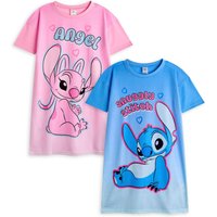 Disney Girl's Kids Multi-Pack of 2 Short Sleeve Nightdress (Multicoloured) | Size: 10-11 Years