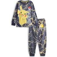 Pokemon Boy's Kids Long Sleeve Long Leg Pyjama Set (Black) in Black | Size: 5-6 Years