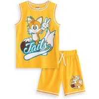 Sonic the Hedgehog Boy's Kids 2 Piece Basketball Set (Yellow) in Yellow | Size: 6-7 Years