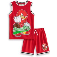 Sonic the Hedgehog Boy's Kids 2 Piece Basketball Set (Red) in Red | Size: 6-7 Years