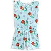 Disney Girl's Character AOP The Little Mermaid Sleeveless Playsuit | Girls Blue | Officially Licensed Merch | Size: 6-7 Years