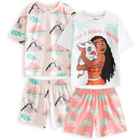 Disney Girl's Kids Multi-Pack of 2 Short Sleeve Short Leg Pyjama Set (Multicoloured) | Size: 2-3 Years