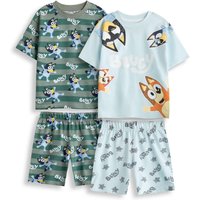 Bluey Boy's Kids Multi-Pack of 2 Short Sleeve Short Leg Pyjama Set (Multicoloured) | Size: 18-24 m