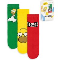 The Simpsons Men's Calf Socks Set of 3 | Multicoloured | Official Merch | Size: 7-11