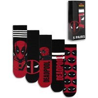 Marvel Men's Calf Socks Set of 5 | Black | Official Merch | Size: 7-11